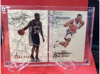 Ray Allen UCONN 2 Card Lot In Acrylic Hold Down