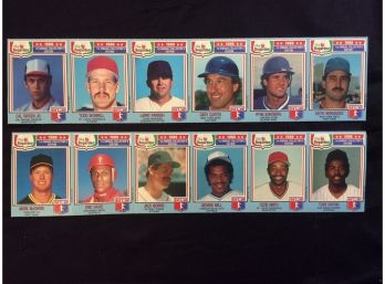 2 Panels Of 1988 Chef Boyardee Baseball Cards Perforated