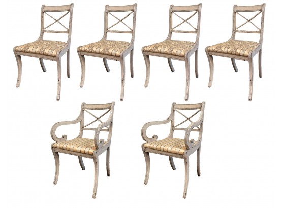 A Set Of 6 Vintage Scandinavian Curved Back Dining Chairs