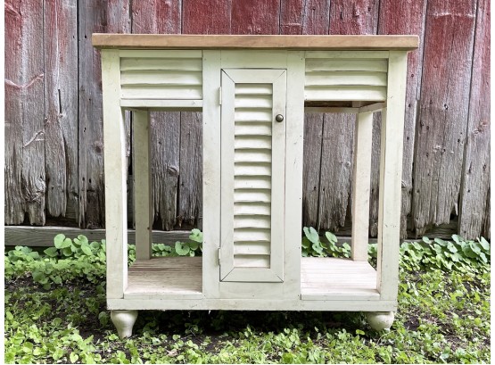 A Vintage Maple Butcher Block Top Kitchen Island, Or Cabinet
