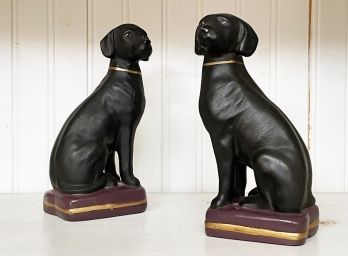 A Pair Of Ceramic Dog Bookends