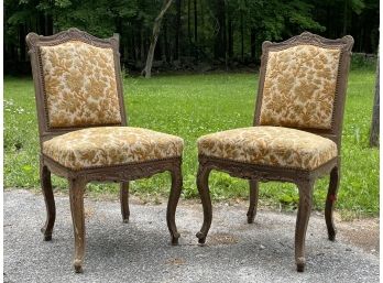 A Pair Of Vintage Upholstered Side Chairs
