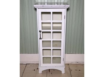 A Marble Top, Paneled Glass Door Cabinet