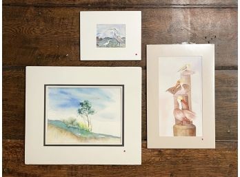 A Trio Of Original Watercolors