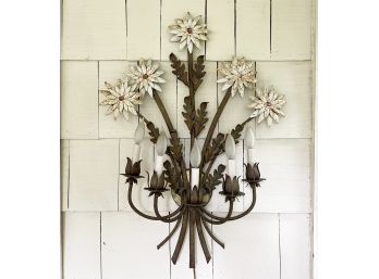A Wrought Iron Wall Sconce