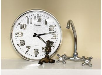 Faucets And A Clock