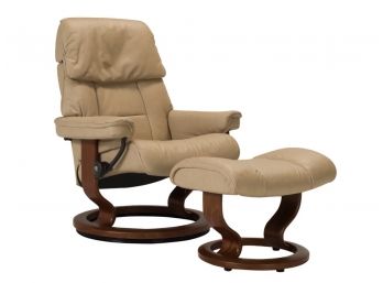 A Leather Palliser Chair And Ottoman (2 Of 2)