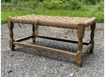 A Vintage Woven Footstool