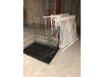 Dog Crate And Kidco Gate Set