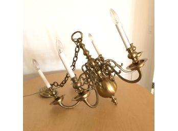 Gorgeous Early American Style Brass Chandelier - Substantial