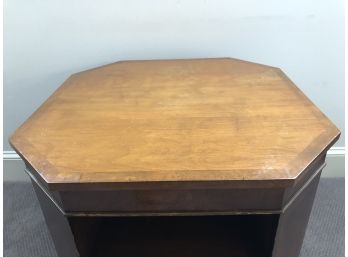 Octagonal End Table With Shelves