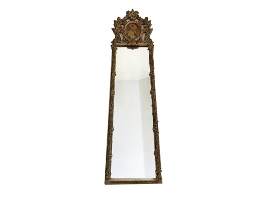 A Victorian Pier Mirror In Gilt Wood Frame