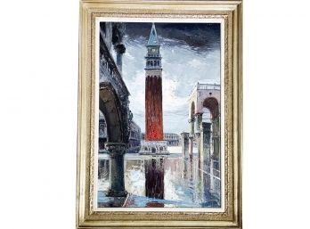 A Vintage Oil On Canvas, Signed DeLard, Venetian Scene