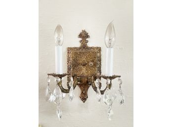 A Pair Of Vintage Bronze Wall Sconces