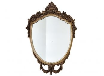 A Vintage Shield Form Mirror In Gilt Wood Frame