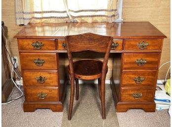 A Vintage Maple Desk And Chair