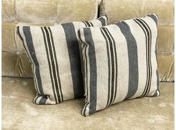 Striped Natural Fiber Throw Pillows