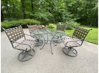 Brown Jordan 5 Piece Outdoor Dining Table & 4 Swivel Chairs - Alternate Pick Up Site