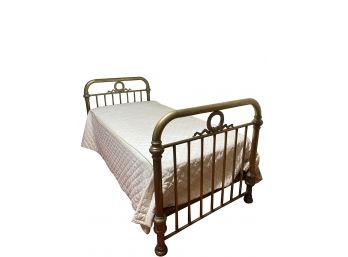 Gorgeous Vintage Twin Solid Brass Bedstead