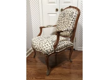 Elegant Bergere Chair With Wonderful Animal Print Upholstery
