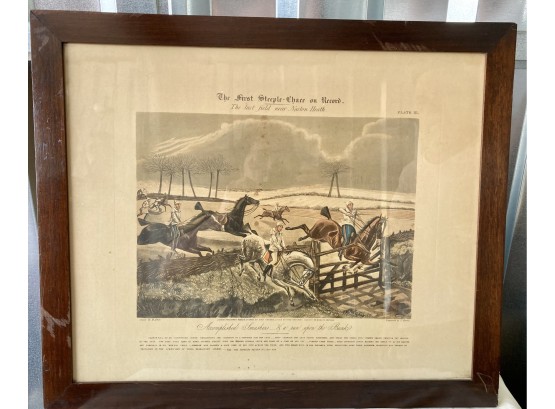 First Steeple Chase On Record 'accomplished Smashers And A Run On The Bank' Framed Print