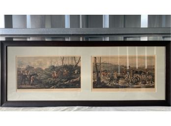 Double Framed Hunt Prints 'breaking Cover' And 'the Death'