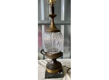 Vintage Metal Lamp With Cut Glass(?)
