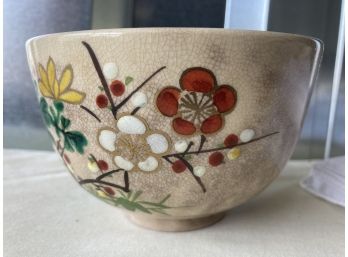 Bowl With Oriental Writing On The Bottom Hand Painted Hand Made