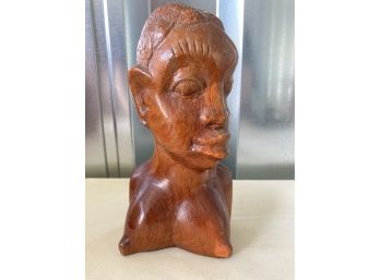 Woman Carved In Mahogany Wood Tribal(?)
