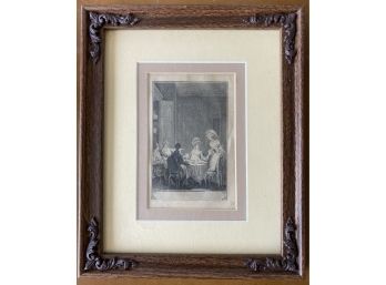 Framed Victorian Era Print Numbered '35' Nice Wood Frame
