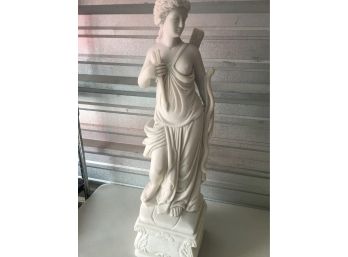 48 LB, 31 Inches Tall ,Marble Alabaster Girl Warrior Statue
