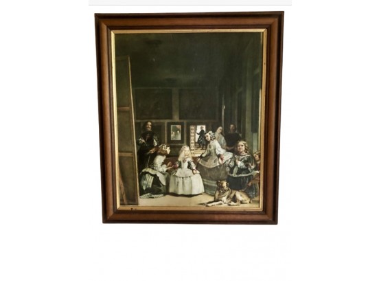 'Las Meninas' By Diego Velazquez 17th C. Oil Painting In Wood Frame