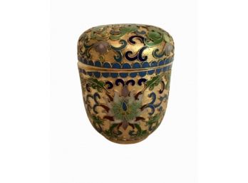 Chinese Cloisonne Enamel Small Lidded Jar