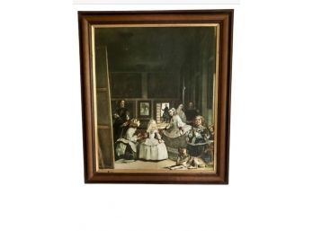 'Las Meninas' By Diego Velazquez 17th C. Oil Painting In Wood Frame