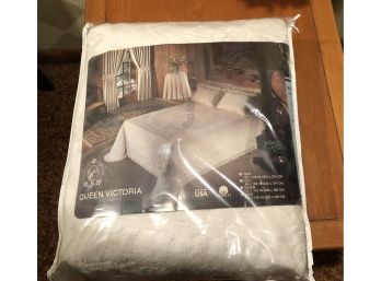 Vintage King Size Off White Ivory 100 Percent Cotton Bed Spread Still In Packaging