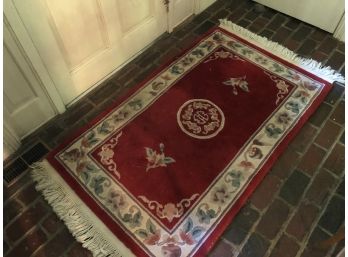 Hand Knotted Wool Red Area Rug -  3' X 6'