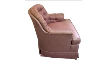 Vintage Pinkish Tufted Swivel Rocker By Drexel Furniture