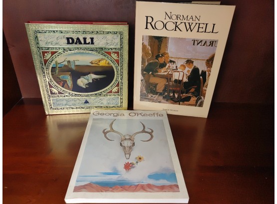 Lot Of Art Books (3) - Dali, O'Keefe, Rockwell