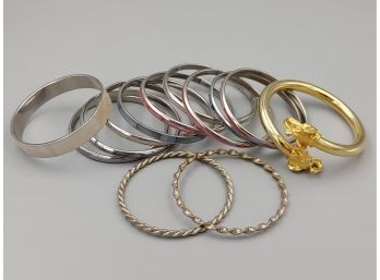 A Dozen Beautiful Bangles & Costume Bracelet