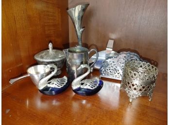 Lot Of Silver Plated Dining Accessories