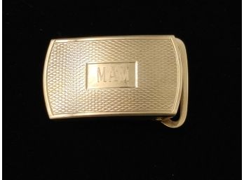 Monogramed 14k Gold Belt Buckle