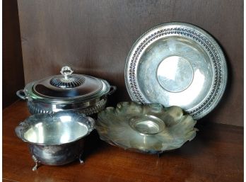 Lot Of Plated Silver Serving Dishes And Platters