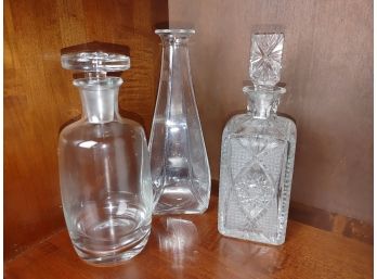 Lot Of Cut Glass Decanters