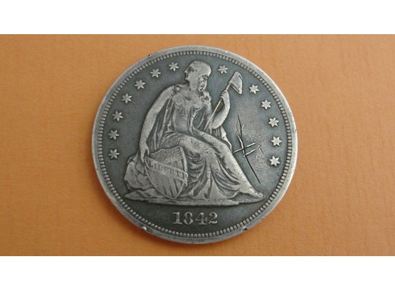 1842 US Seated Liberty Silver Dollar