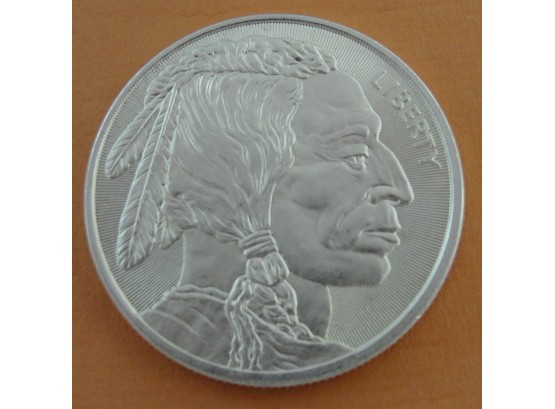1 Ounce .999 Fine Silver Coin  - Indian Chief & Buffalo