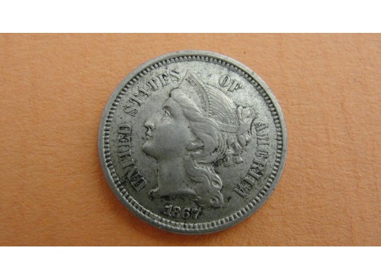 1867 US 3 Cent Nickel