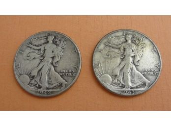 (2) Silver Walking Liberty Half Dollars 1942 & 1943