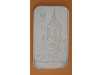 1 Troy Ounce Fine Silver Bar - 1975 Happy Anniversary - Madison Mint