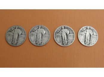 (4) Silver Standing Liberty Quarters 1926, 1928 S, 1929,1930