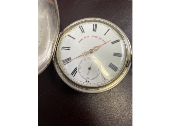 Vintage Sterling Silver Railway Timekeeper Pocket  Watch Running . Liverpool Key Wind